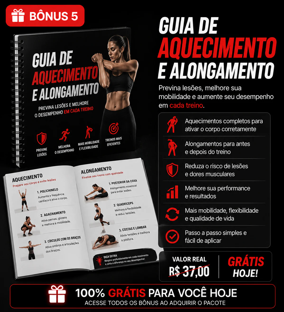 Bônus 5 — Guia de Aquecimento e Alongamento